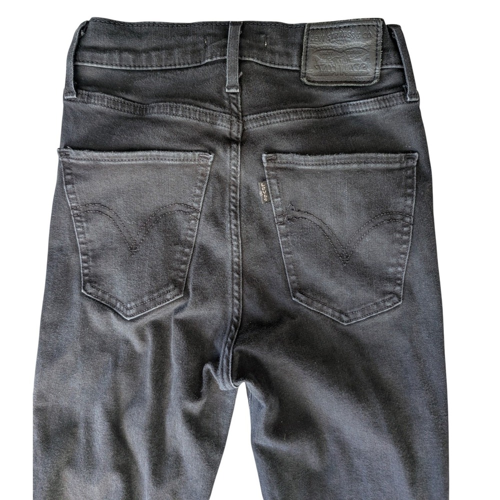 Levi's 25X32 Black Mile High Rise Super Skinny Stretchy Cotton Blend Denim Jeans